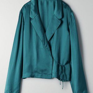 Wilfred Allusion Blouse Wrap-front satin blouse